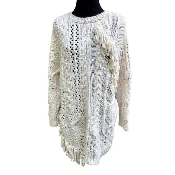 Ultra Cozy Nisan Oversized Distressed Soft Fisherman Tunic Sweater Size Medium - Picture 1 of 6